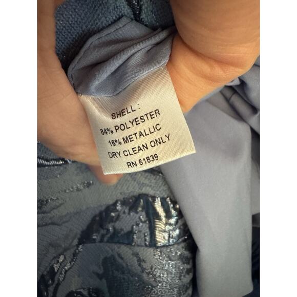 Rickie Freeman for Teri Jon Bell-Sleeve Metallic Floral Jacquard Dress Sz 6 NWT - Picture 7 of 16